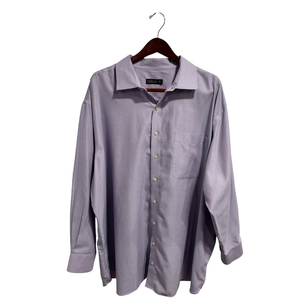 ROCHESTER‎ Dress Shirt 20 34/35 Mens Long Sleeve Egyptian Cotton Purple Plaid